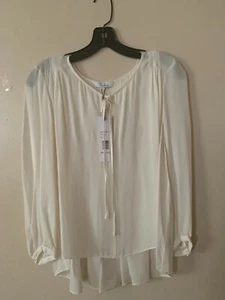 Parker Ivory Women's Safara Silk Long Sleeve Blouse Size Small $242 NWT - Picture 1 of 2