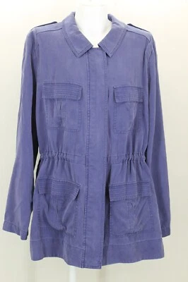 Soft Surroundings Women's Tencel Jacket Size L? Color Blue Four Pockets - Image 1 of 4
