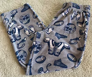 Carters Boys Gray Blue White Football Helmets Cleats Fleece Pajama Pants 8 - Picture 1 of 6