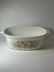 Corning Ware Vintage Auflauf Geschirr Garten weiß mit Blumen 2,5 Quart Ofen - Bild 1 von 20