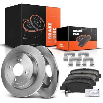 Rotores de disco traseros y pastillas de freno de cerámica para Hyundai Accent Kia Rio 2012 2013-2017 Foto 1 de 4