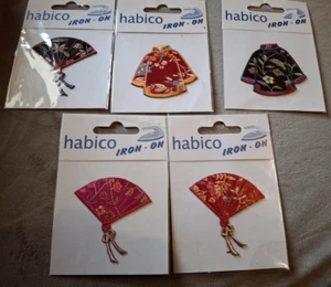 5 packs of Iron On fabric Oriental motif with stitching detail - Picture 1 of 6