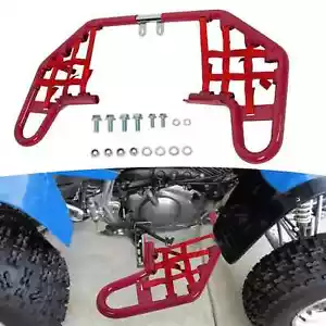 For Yamaha Warrior 350 YFM350X 1987-2004 Aluminum Nerf Bars Red bar Red nets - Picture 1 of 11
