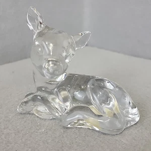 Principessa Casa ANIMALI DOMESTICI Cristallo Vetro Cerbiatto Bambino Cervo Figura fermacarte GERMANIA EUC - Foto 1 di 9