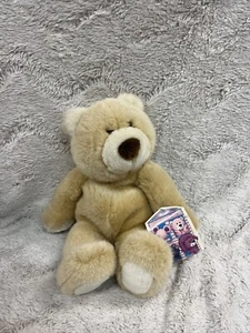 NWT Vintage Commonwealth 14” Tan Teddy Bear Plush Brown Bow Nose - Picture 1 of 7