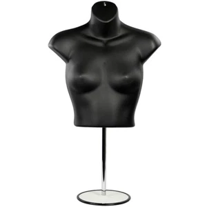MN-446 Female T-Shirt Upper Torso Mannequin Countertop Form w/ Adjustable Stand - Picture 1 of 5