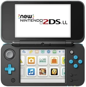 USED Japanese New Nintendo 2DS XL LL BLACK TURQUOISE BLUE only console JAN-001 - Picture 1 of 3