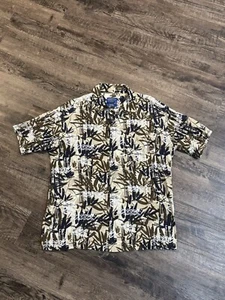 Pendleton Shirt Mens XL Rayon Hawaiian Floral Tribal Abstract Art Aloha Brown - Picture 1 of 5