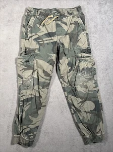 Wrangler Joggers Youth 12 Husky Camo 26x25” Camouflage Drawstring Cargo Baggy - Picture 1 of 9