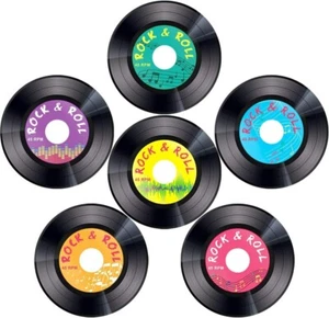 30pcs Record Cutouts 1950's Rock and Roll Music Party Two Sided Decoration - Picture 1 of 6
