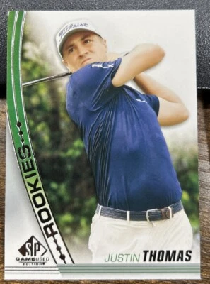 Justin Thomas 2021 Upper Deck SP Game Used Rookie #50 RC PGA - Image 1 of 2
