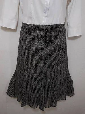 Falda Covington 8 Lunares Gasa Línea A Dobladillo Acampanado Hasta la Rodilla Cola de Pescado Negra Foto 1 de 4