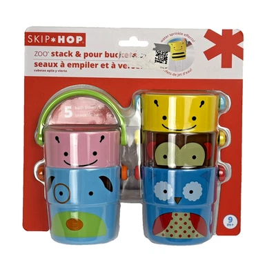 Cubos apilables y vertidos Skip Hop Zoo divertidos juguetes de baño para animales niños pequeños aprendizaje Foto 1 de 4