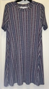 BCBG Generation Large Blue Combo Striped Short Sleeve Women’s Shirt Dress NWT - Imagen 1 de 9