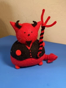 Fatcat Crafts Rot & Schwarz Rot Teufel Katze Nadelkissen Top Zustand - Bild 1 von 6