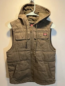 Chaleco Wrangler Para Hombre S Verde Ropa de Trabajo Capucha Lona Aislada Cremallera Completa 55275 - Imagen 1 de 9