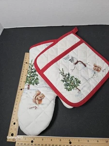 NEU SELTEN Williams Sonoma Schneemann Ofenhandschuh & Topflappen Set Weihnachtsgeschenk Küche - Bild 1 von 6