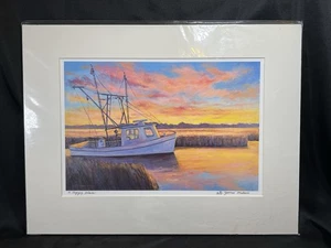 Neu versiegelt Vintage James Melvin A HAPPY PLACE Nags Head NC GTG Druck handsigniert - Bild 1 von 22