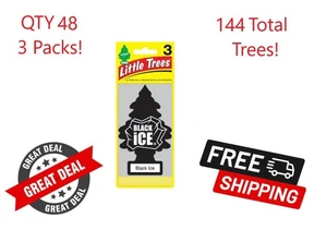 Little Trees U3S-32055 Black Ice Lufterfrischer zum Aufhängen für Auto/Haushalt 144 Stück! - Bild 1 von 1