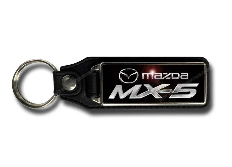 CHAPTER-EIGHT MAZDA MX5 FAUX LEATHER KEY RING / KEY FOB.MAZDA MX5 SPORT CARS.
