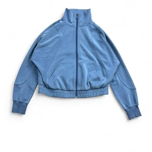 Lululemon Brushed Softstreme Funnel-Neck Zip Up Track Jacket Women’s 6 Blue - Picture 1 of 11
