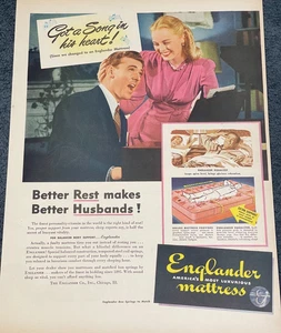 1946 Engländer Matratzendruck Werbung Bessere Erholung macht bessere Ehemänner Haushalt - Bild 1 von 1