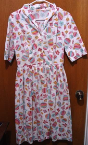 Vestido Cintura Camisa Estampado Novedad Años 50 60 Rockabilly Playa Baile Flores w27 - Imagen 1 de 5