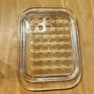 Vintage Pyrex Klarglas Kühlschrank Geschirr Grübchen Glas Deckel Ersatz - Bild 1 von 5