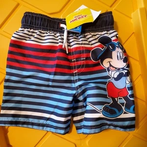 Mickey Mouse Toddler Boy Striped Swim Trunks Multi Size 2T NEW WITH TAGS! - Picture 1 of 7