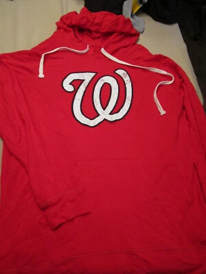 NEW TOUCH ALYSSA MILANO MLB WASHINGTON NATIONALS HOODED T SHIRT - RED - MEDIUM - Image 1 of 2