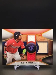 2025 Topps Tribute Triple Relics #TTR-JRA Jose Ramirez ORANGE /75 Game Used - Picture 1 of 2