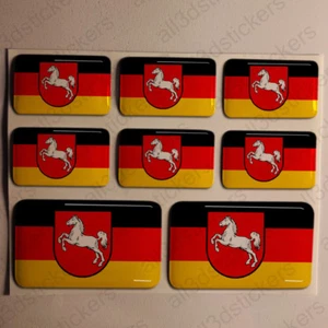 Sticker Lower Saxony Germany Resin Domed Stickers Flag 3D Vinyl Adhesive Decal - Imagen 1 de 1