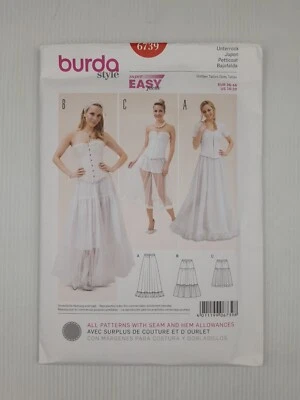 Burda Sewing Pattern 6739 Women's Petticoat Pattern Size US 10-20 EUR 36-46 NEW - image 1 of 2
