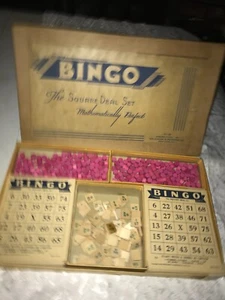 ORIGINAL Antique 1936 BINGO Board Game SELCHOW&RIGHTER 69 Wood 100% COMPLETE EUC - Picture 1 of 13