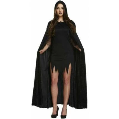 Halloween Capa con Capucha Bruja Vampiro Renacimiento Medieval Unisex Negro Rojo Adulto Foto 1 de 3