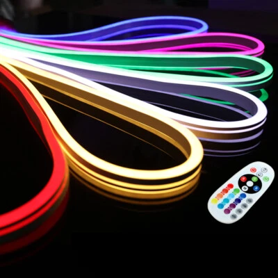 DC12V RGB Neon LED Rope Light Flex Strip Commercial Boat Bar Sign Decor Outdoor - Image 1 of 4