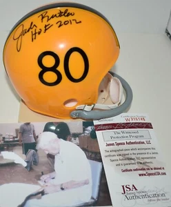 JACK BUTLER AUTOGRAFO PERSONALIZZATO 1 BAR MINI CASCO PITTSBURGH STEELERS HOF 12 JSA - Foto 1 di 8
