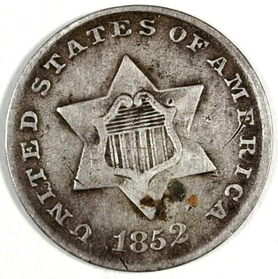 1852 3 Cent Silver ☆☆ Circulated ☆☆ Great Type Set Example 410 - Image 1 of 2
