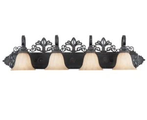 Savoy Barista 8-3026-4-25 4-light Vanity Bath Fixture in Slate **NEW** - Picture 1 of 5
