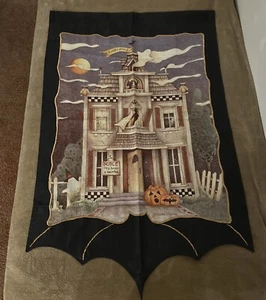 Debbie Mumm 1 Sided Halloween Haunted House Large Flag - Picture 1 of 7