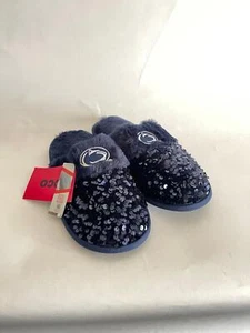 Penn State Sequin Fuzzy Slip on Slides NWT - Picture 1 of 5