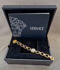Ladys Athentic Gianni Versace Gold Plated Bracelet Watch Two Faces Designer item