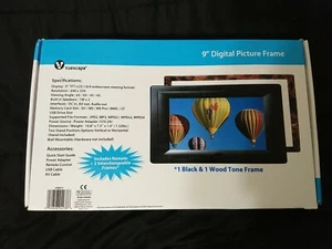 Vuescape 9" 16x9 Digital Picture Frame. Wood or Black frame. Remote, A\V out... - Picture 1 of 9