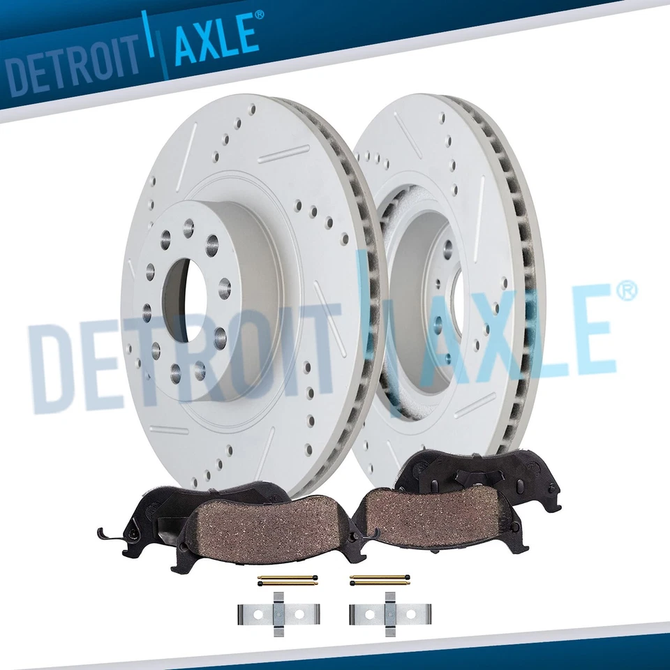 Kit de pastillas de freno rotores delanteros perforados de 13,58" 345 mm para Chevrolet Camaro 2016-2020 Foto 1 de 4