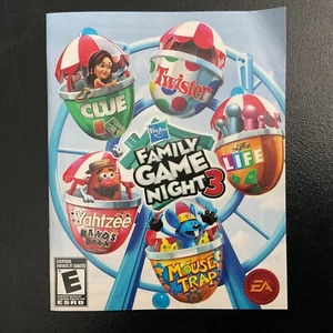 Hasbro Family Game Night 3 PS3 PlayStation 3 solo manual de instrucciones - Imagen 1 de 4