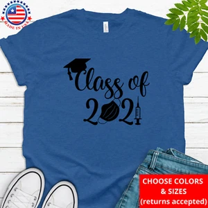 Graduación 2021, Camisa de graduado cuello redondo, Clase de 2021, Camiseta Senior - Imagen 1 de 30