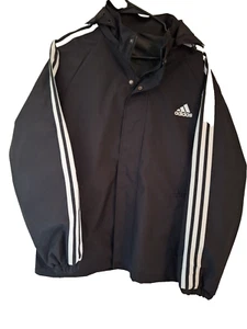 jacket Adidas 3 strips men's color black full zip Size :Large - Picture 1 of 6