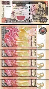 Sri Lanka 500 Rupees 2005, UNC, 5 Pcs LOT, Consecutive, P-119d - Picture 1 of 4
