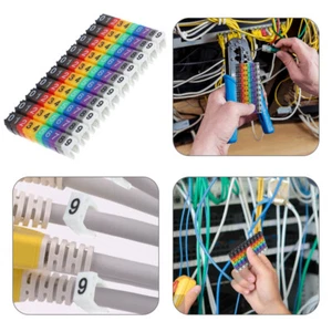 100 Pcs Wire Number Tags Clip on Labels Cable Marker for Marking - Afbeelding 1 van 12