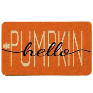 Hello Pumpkin Fall Door Mat Funny Welcome Doormat Seasonal Harvest Thanksgivi... - Picture 1 of 7